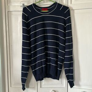 Hugo Boss Men's Striped Sweater - 100% Cotton - Size XL